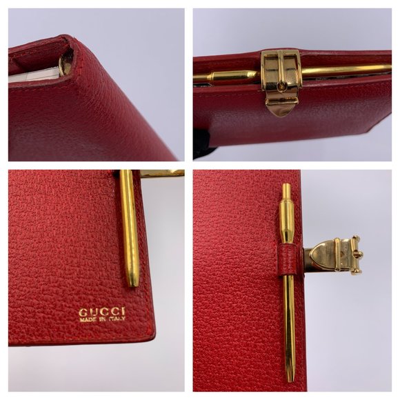 Authentic Gucci Red 6-ring Agenda Planner - Picture 14 of 15